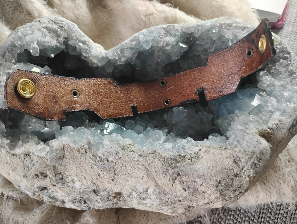 Wizard of Oz Leather Cuff size Large Steampunk Emerald City