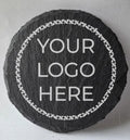 Custom Slate Coaster Round Lasered logo set of (6)
