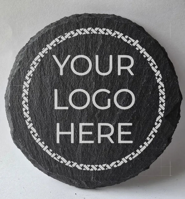 Custom Slate Coaster Round Lasered logo set of (6)